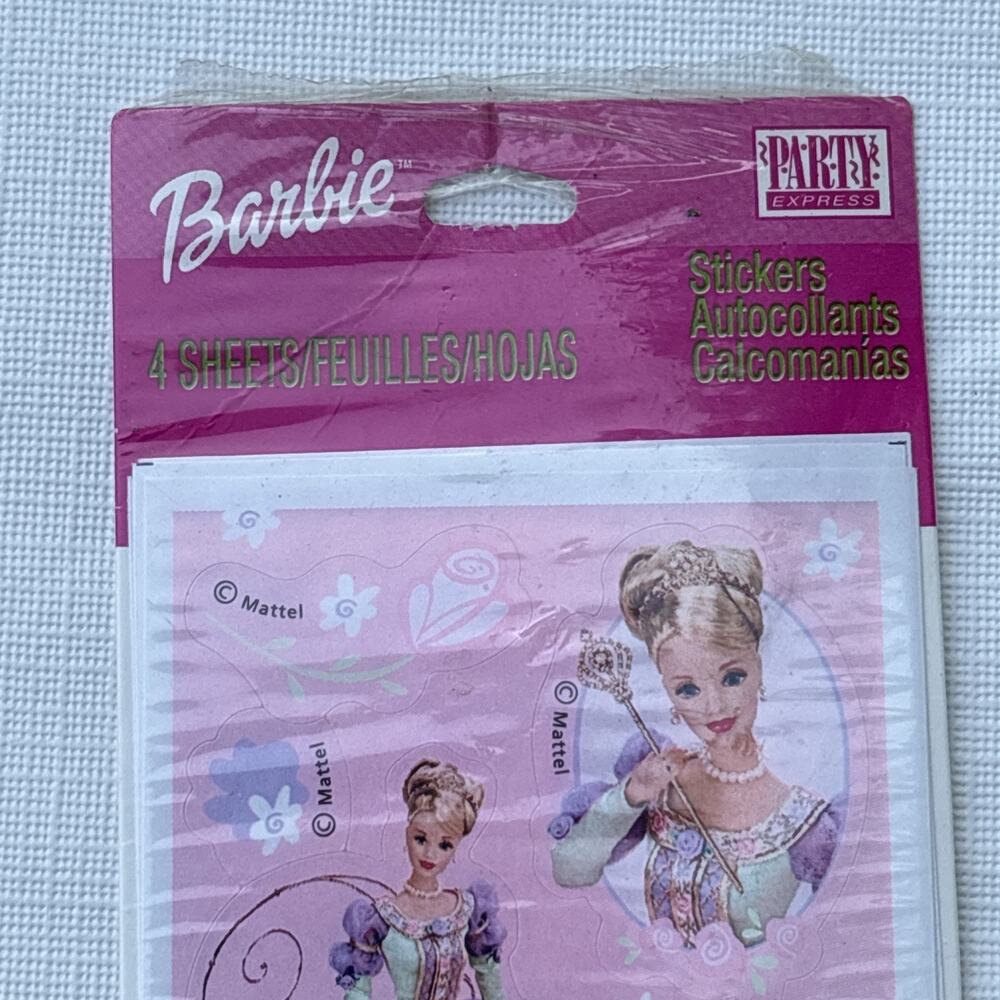 Vintage Stickers Hallmark Birthday Barbie - Dated 1999 4 Sheets NEW - Picture 2 of 4
